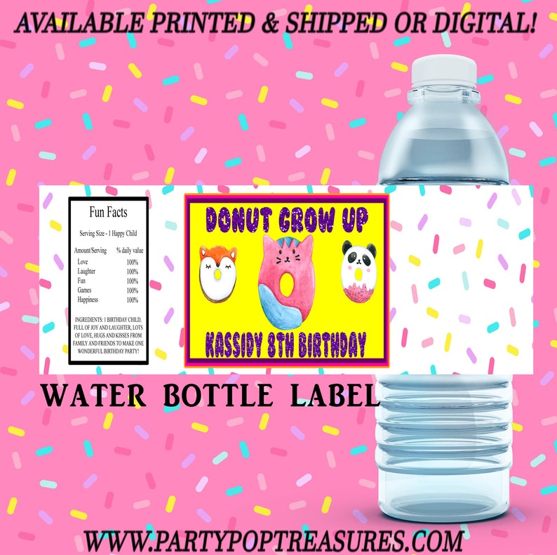 Digital File Donut Theme Chip Bag Party Favor Party Printables Donut Chip Bag First Birthday Custom Chip Bag Printed