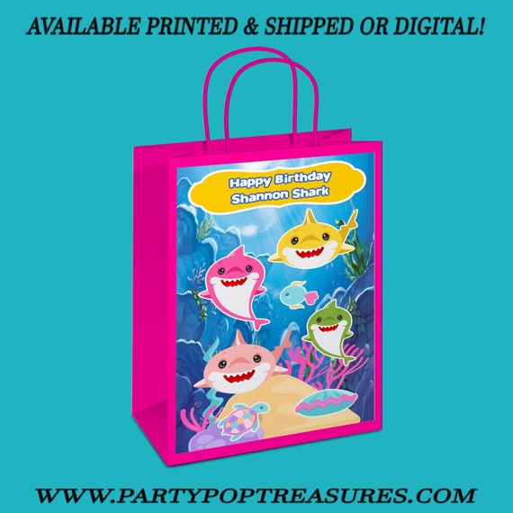 Shark Gift Bag Labels - Shark Party - Shark Favor Bag - Favor Bag - Baby Shark Party Favor - Gift Bag - Digital - Printed - Party Printable Il_570xn