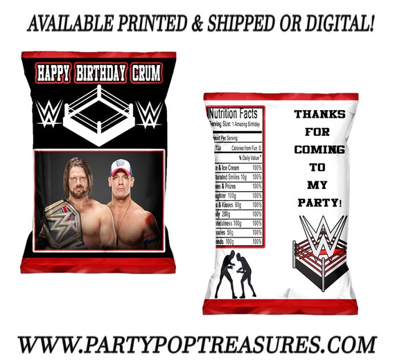 Wrestling Chip Bag - Wrestling Favor Bag - Wrestling Birthday Party - Party Printables - Digital - Printed - Party Printable Il_570xn
