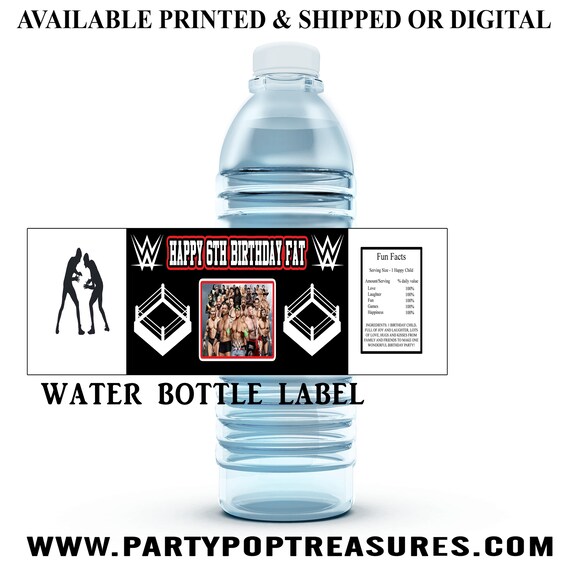 Wrestling Water Bottle Label - Water Bottle Label - Capri Sun Label - Wrestling Theme Party - Party Printable - Party Favor - Digital File Il_570xn