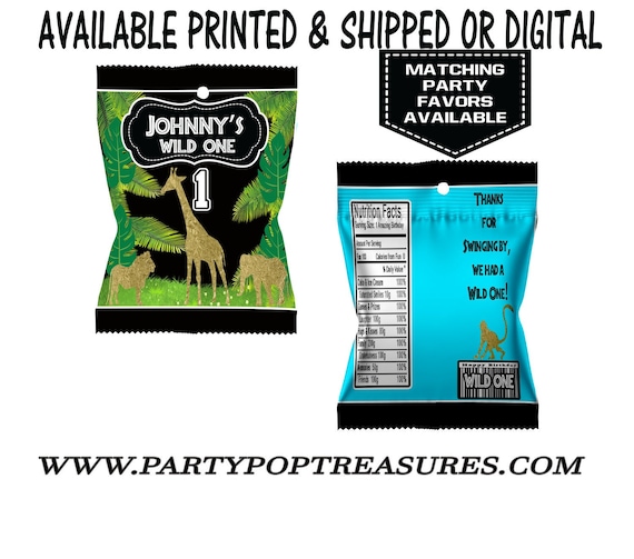 Wild One Fruit Snack Favor - Safari Party Favors - Jungle Theme Birthday Party - Digital File - Party Printable - Printed Il_570xn