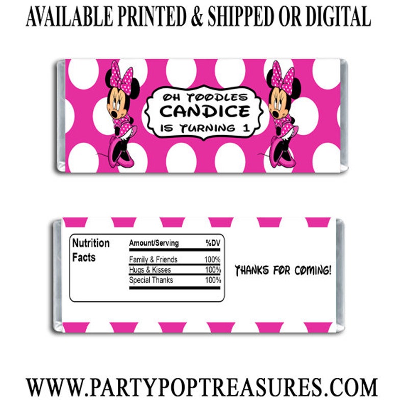 Download Minnie Mouse Fun Size Skittles Candy Wrapper Rainbow Candies | Etsy