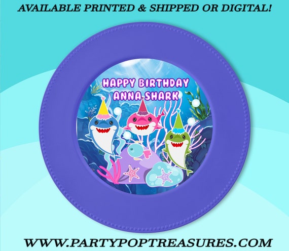 Shark Charger Plate Insert - Custom Charger Plate Insert - Shark Favor - Shark Party - Party Decor - Digital - Party Printable - Printed Il_570xn