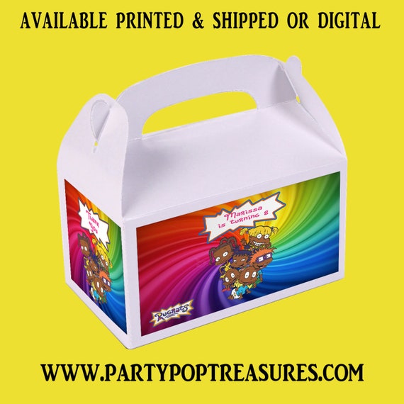 Rugrats Favor Box - Rugrats Party - Party Favor Labels - African American Rugrats Gable Box - Digital - Printed - Party Printable Il_570xn