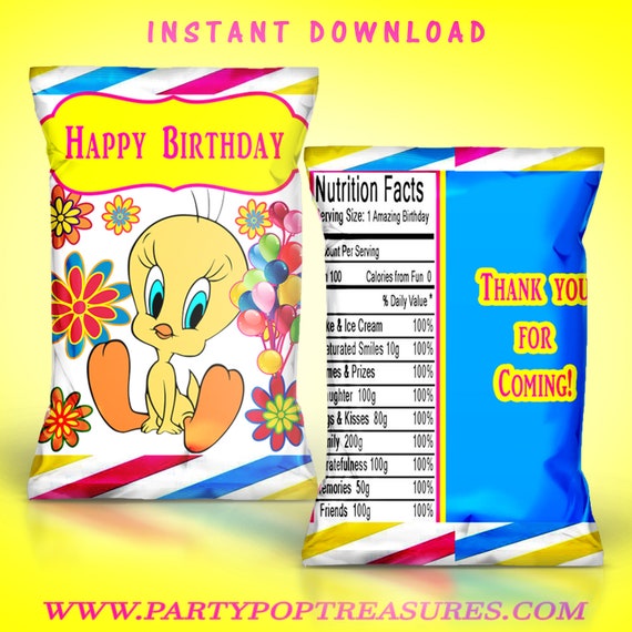 Tweety Bird Chip Bag Instant Digital Download File Cannot Etsy