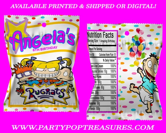 Rugrats Fruit Snack Favors - Fruit Snack Favors - Rugrats Party - Custom Favors - Digital - Party Favor - Rugrats Party Printable - Printed Il_570xn