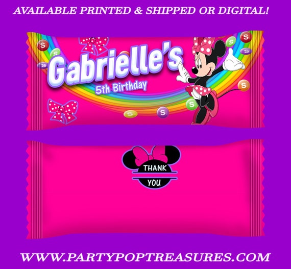 Minnie Mouse Candy Wrapper - Candy Wrappers - Pink Favor Bags - Minnie Mouse - Minnie Mouse Party - Birthday Party - Digital - Printed Il_570xn