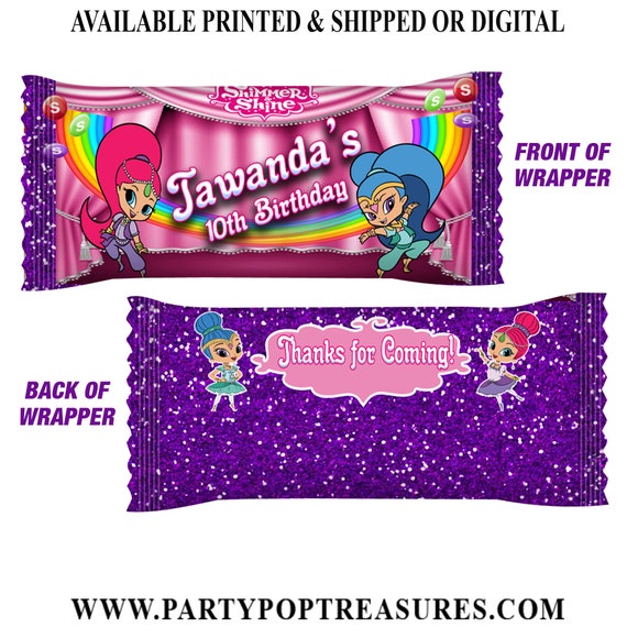 Download Shimmer and Shine Skittles Candy Wrapper - Shimmer and Shine Party Favors - Candy Wrapper ...