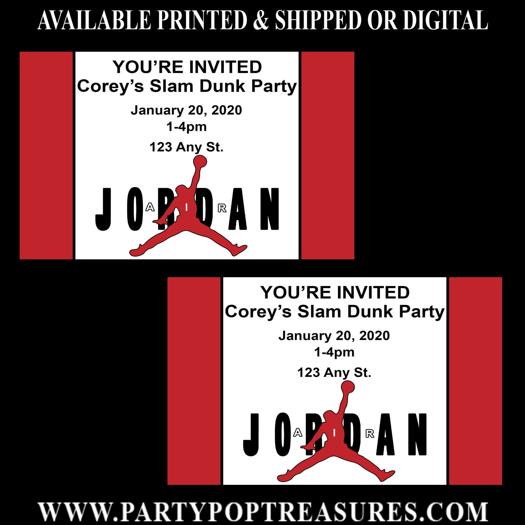 Air Jordan Invitation Jordan Invitation Jordan Birthday Etsy