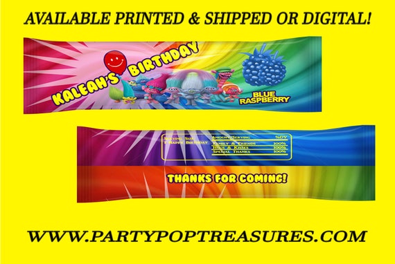 Trolls Airhead Wrappers - Trolls Party Favors - Trolls Candy Favors Party Favors - Digital - Party Printable Il_570xn