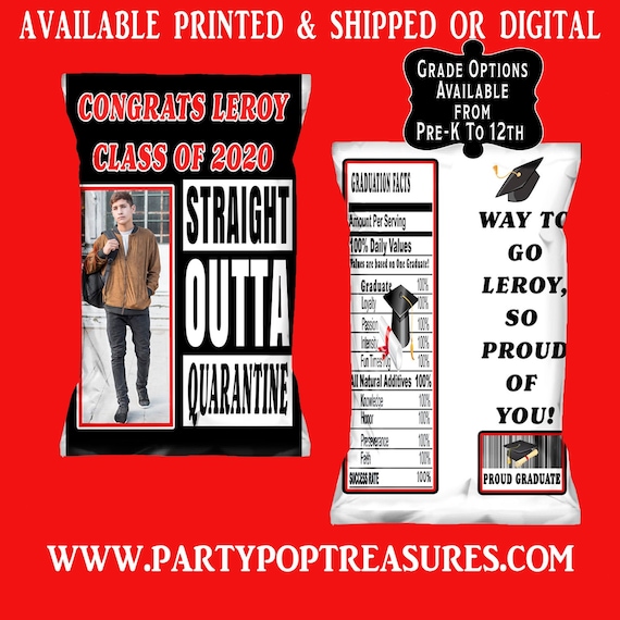 Graduation Chip Bag - Graduation Favor Bag - High School Graduation Party - Party Favor - Class of 2020 - Party Printables - Digital File - Il_570xn