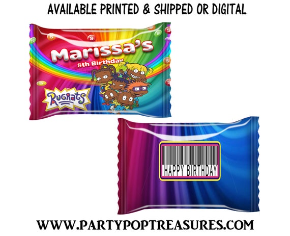 Rugrats Fun Size Skittles Candy Wrapper - Rainbow Candies - African American Rugrats Party Favor - Candy Wrapper - Digital - Party Printable Il_570xn