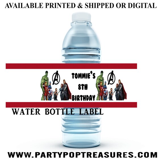 Avengers Water Bottle Label - Water Bottle Label - Capri Sun Label - Avengers Party Favor - Digital File - Party Printables Il_570xn