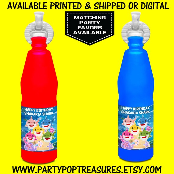 Shark Squeeze Juice Bottle Label - Shark Birthday Party - Party Favor - Baby Shark - Baby Shark Party Favor - Digital File - Party Printable Il_570xn