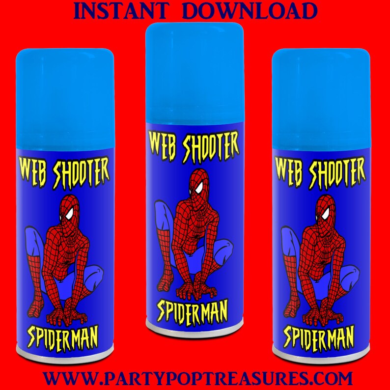 Spiderman  Shooter Label INSTANT DIGITAL DOWNLOAD  Etsy