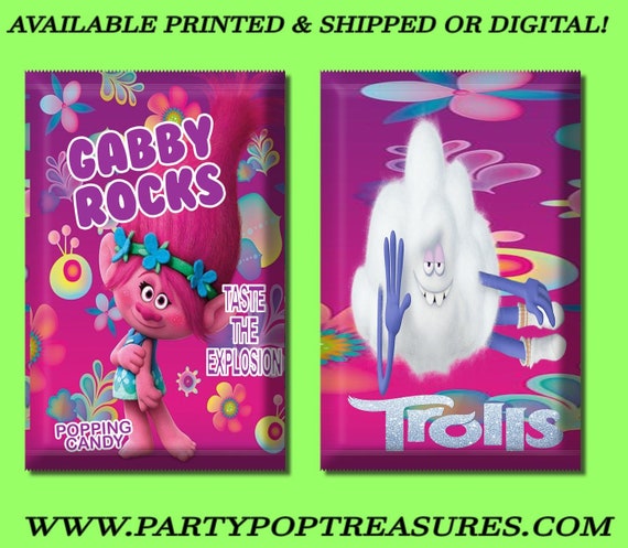 Trolls Pop Rocks Wrapper - Trolls Candy Wrapper - Candy Favor - Party Favor - Trolls Candy Favors - Trolls Party - Digital - Party Printable Il_570xn