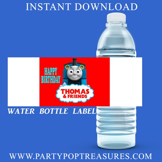 Thomas the Train Water Bottle Label - INSTANT DIGITAL DOWNLOAD - File Cannot Be Customized - Thomas the Train Party Favor - Party Printable Il_570xn