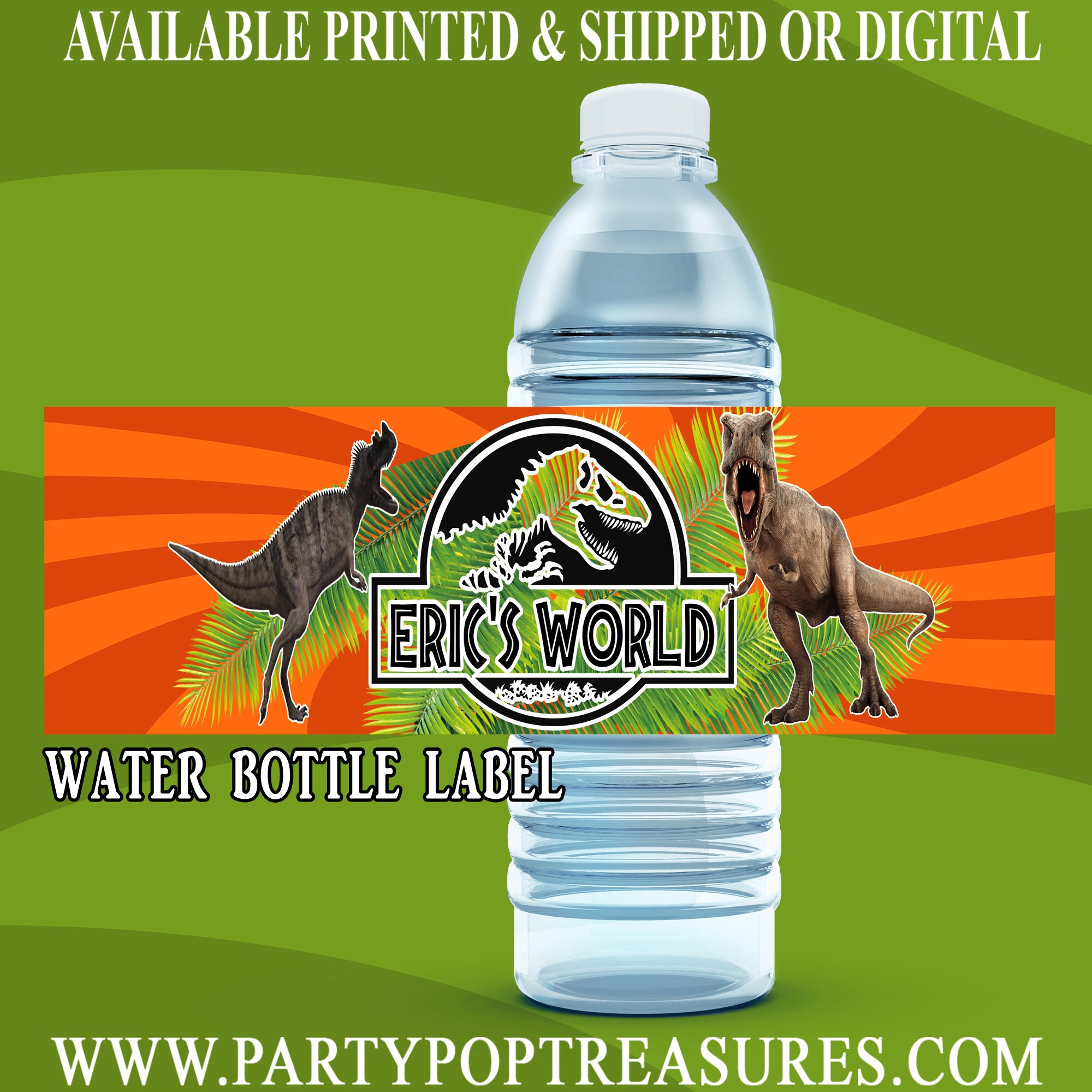 Jurassic World Water Bottle Label Water Bottle Label Capri Etsy