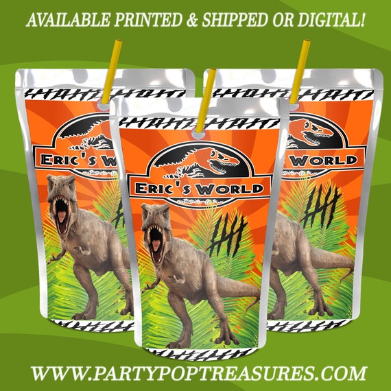 Jurassic World Capri Sun Labels - Juice Pouch Label - Jurassic Park - Jurassic World - Capri Sun - Digital - Party Printable Il_570xn