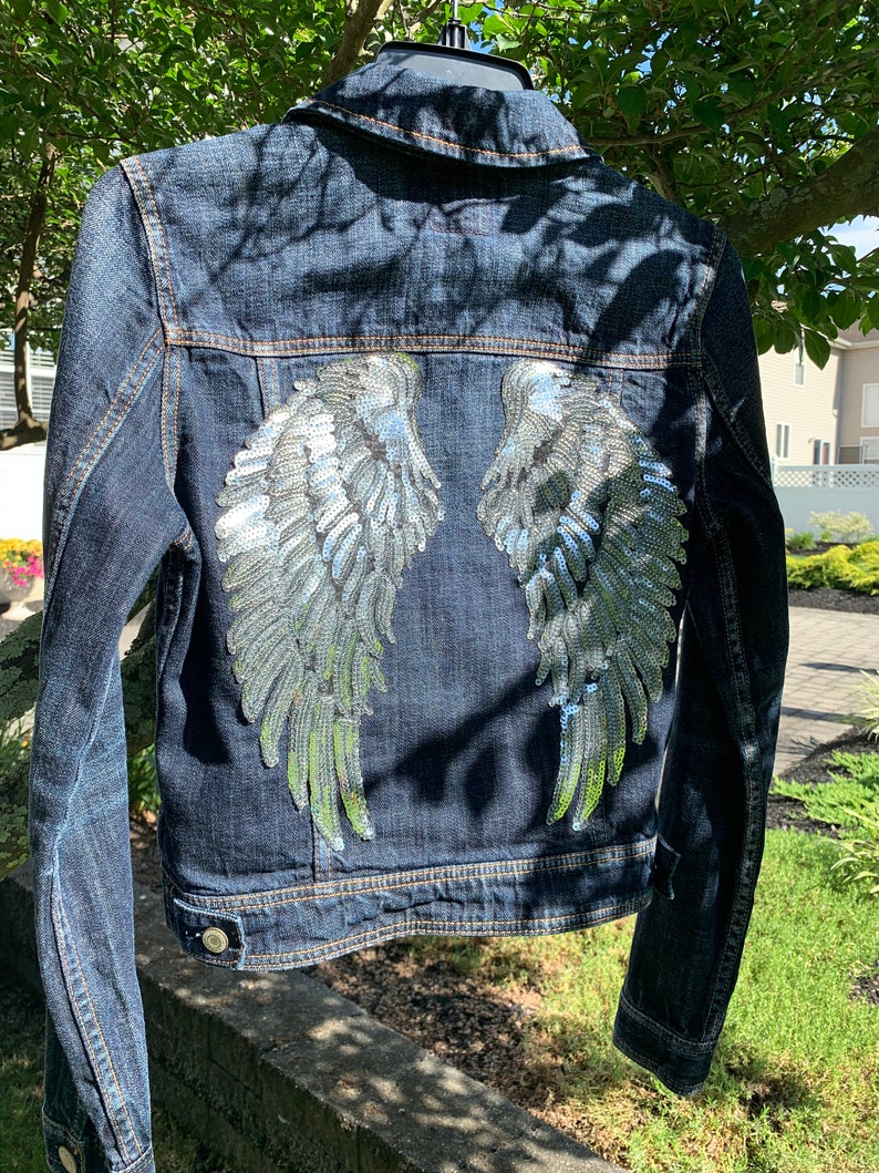 American Eagle Angel Wings Denim Jacket Size Small - Etsy