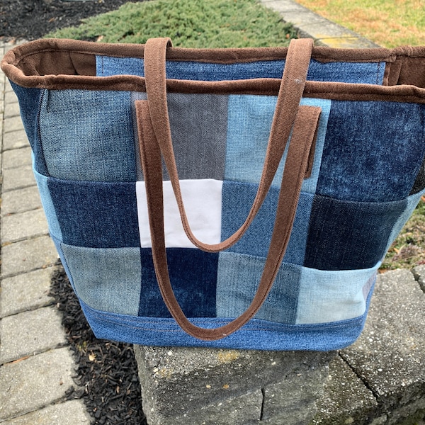 Denim Tote Bag - Etsy