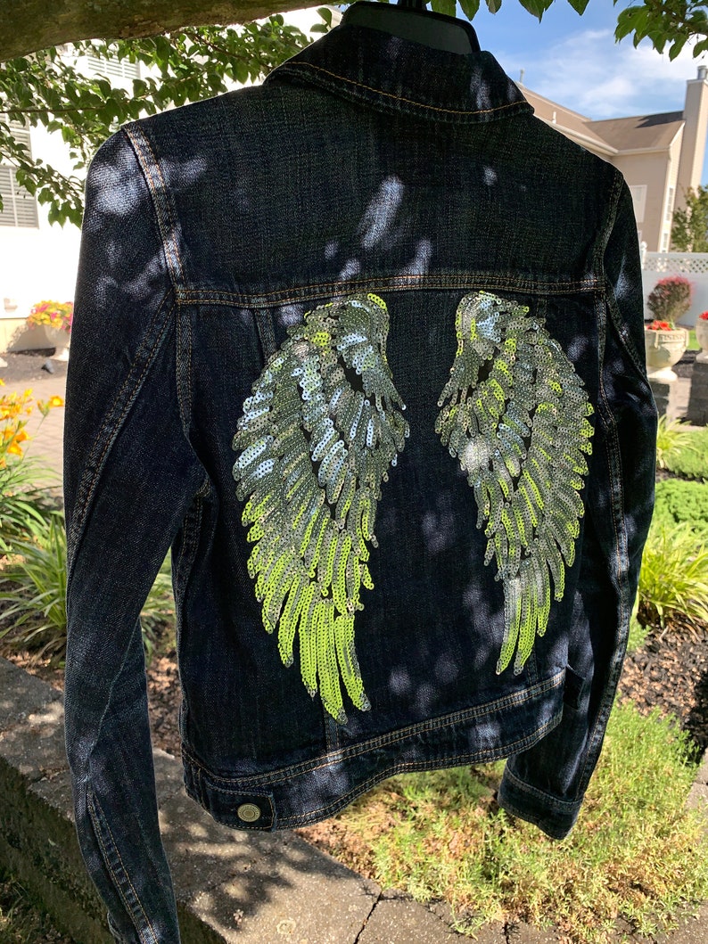 American Eagle Angel Wings Denim Jacket Size Small - Etsy