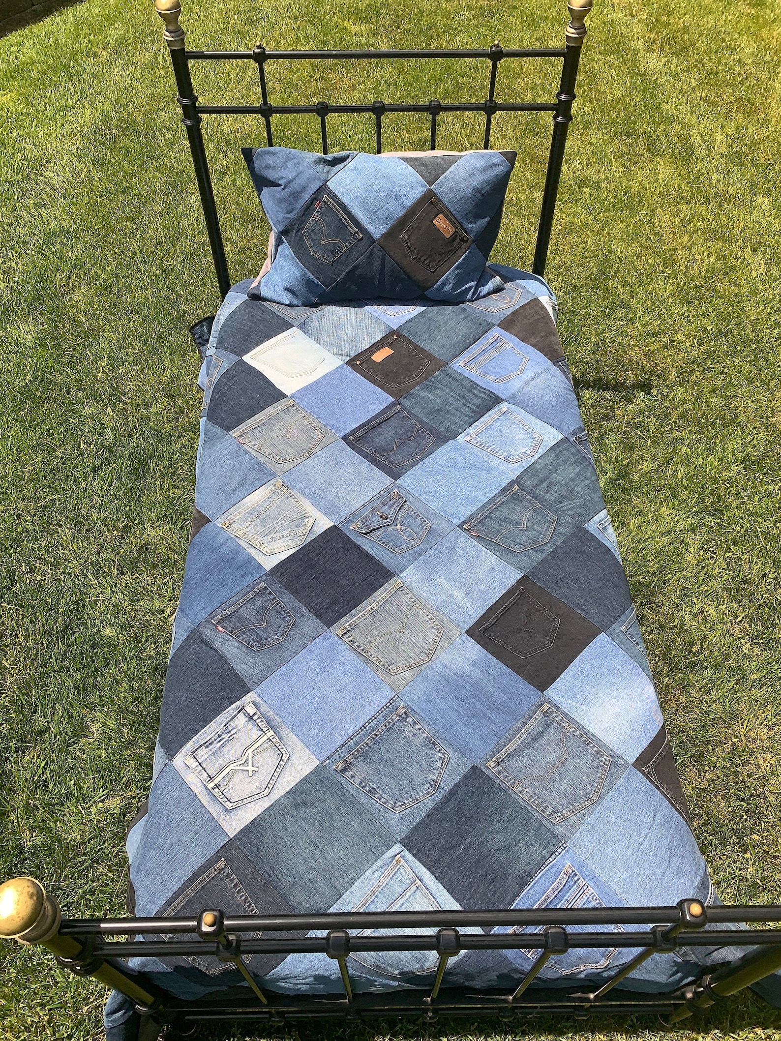 American Dream Jean Quilt W/ Grey Flannel Backing EVERY QUILT - Etsy