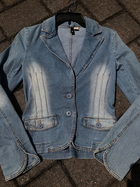 Denim blazer cheap ladies