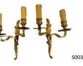 Pair of Vintage Brass Sconces, French Wall Lighting