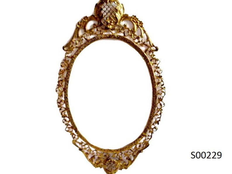 Antique Large Mirror Frame Ornate Brass Oval Picture Find Many Great New Used Options And Get The Best Deals For Elegant Vintage Ornate Doll House Miniature Gilded Metal Framed Oval Mirror At