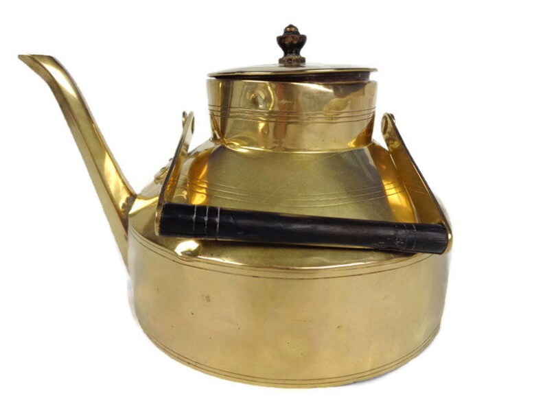 Large Brass Tea Pot Vintage Kettle