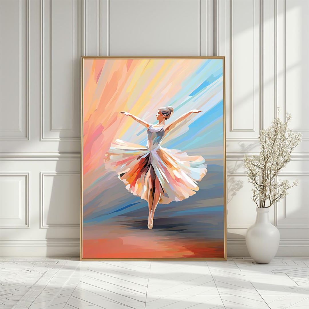 Abstract Ballet Dancer Art Print: Elegant Ballerina Poster (digital ...
