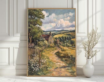 Landhaus-Druck: Rustikale Bauernhaus-Wanddekoration (Digitaler Download)
