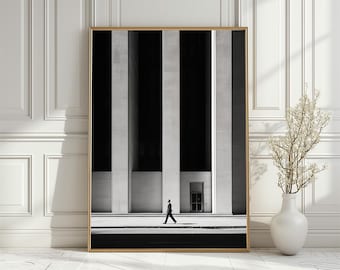 Black and White Architectural Print: Urban Minimalism Poster (Digital Download)