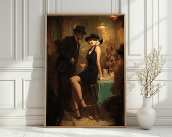 Vintage Sprechblase Kunstdruck, 1920er Jahre Jazz Bar Wanddekoration (Digitaler Download)