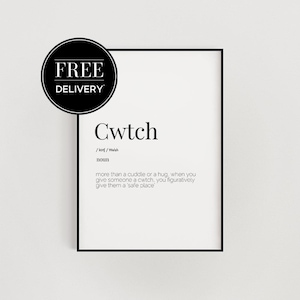 Cwtch Definition Print - Home Print | Bedroom Print | Definition Print | Bedroom Art | Home Wall Art | Welsh Print | Home Decor Gift | Decor