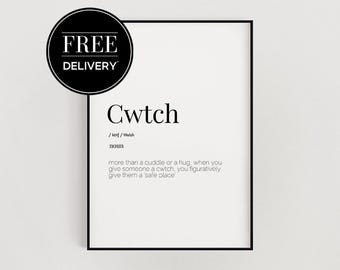 Cwtch Definition Print - Home Print | Bedroom Print | Definition Print | Bedroom Art | Home Wall Art | Welsh Print | Home Decor Gift | Decor