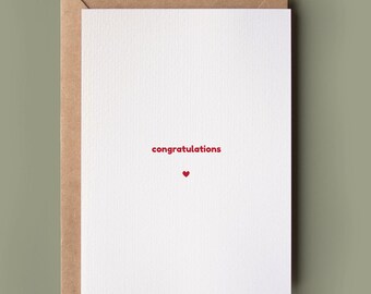 Congratulations Card - Celebration Card, Card For Your Best Friend, Card For Her, Card for Him, Sweet Minimalist Card