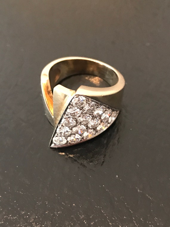 Vintage/Retro 14K ring, 15 diamonds 2.25 carat we… - image 5