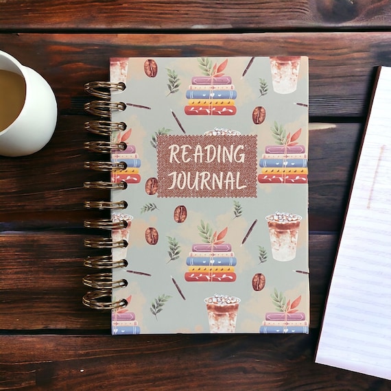 Iced Coffee Book Lovers Reading Journal, 5x7 Tracker, Book Review Pages