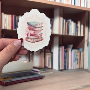 Book lover stickers, reader, reading accessory or Flower Sticker, Laptop Stickers, Water bottle Stickers, kindle sticker, coquette sticker