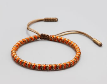 RÉSILIENCE, bracelet tressé tibétain bouddhiste fait main pour homme et femme, bracelet en corde tressée avec noeuds porte-bonheur, méditation et yoga