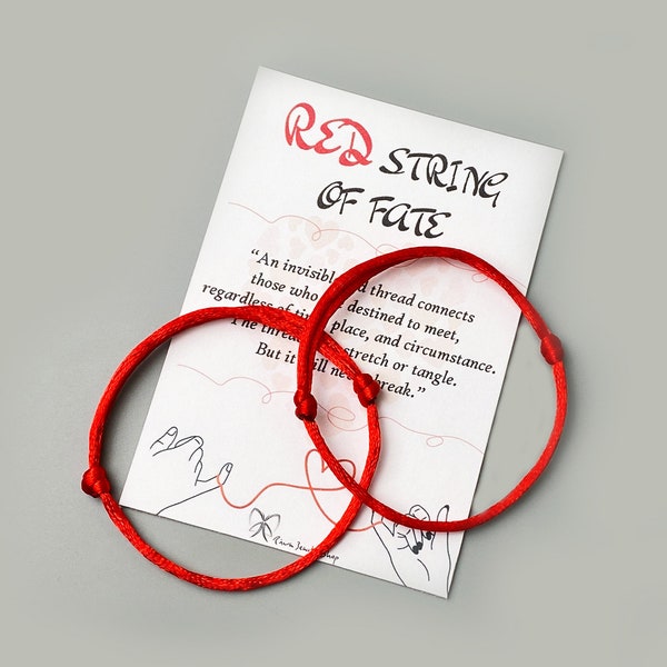 2 x Red string of fate couple bracelet red string matching red bracelet  kabbalah lucky bracelet red thread of fate