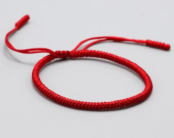 Handmade Buddhist Tibetan Red bracelet , Thin Tibetan Braided Lucky Knots Bracelet, Men Woman Bracelet, braided bracelet