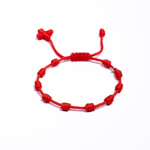 Knotted Rosary Bracelet: Religious Prayer Cross, Unisex