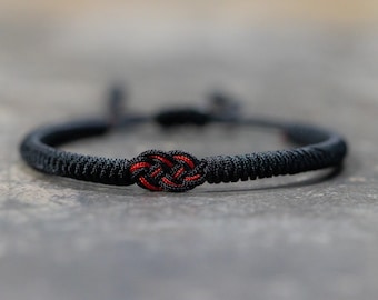 Bracelet tressé tibétain bouddhiste fait main pour homme et femme, bracelet en corde tressée, bracelet noeuds porte-bonheur, bracelet pour le yoga et la méditation.