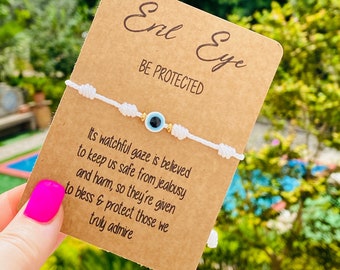 Pulsera Nazar Ojo Turco de 7 nudos, Pulsera de la Suerte, Pulsera de Protección, Pulsera de Protección Familiar, Pulsera de Protección para Madre Padre Bebé Niño Nazar