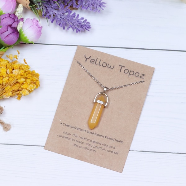 Mens Yellow Topaz Necklace Etsy