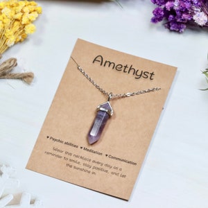 Amethyst necklace crystal pendant necklace gemstone necklace Amethyst crystal