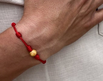 Pulsera Palo Santo Pulsera de 7 nudos protección con cordón rojo, pulsera amuleto del mal de ojo